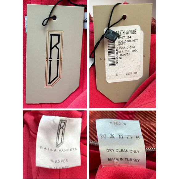 NWT RAISA VANESSA Metallic Lace Off The Shoulder Ruffled Minidress, FR38/US6 - Picture 9 of 9